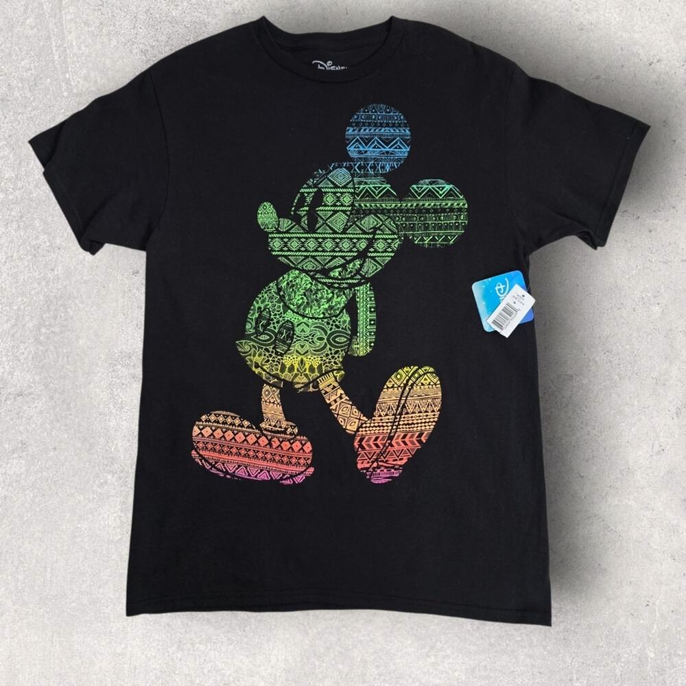Disney NWT Ombre Mickey Mouse Kidcore Rainbow Graphic Tee Medium‎
